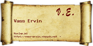 Vass Ervin névjegykártya