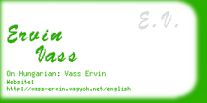 ervin vass business card